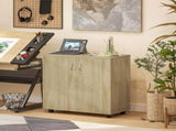Vinsetto Two-Tier Locking Office Storage Cabinet - Oak T3398P549168