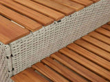 Hot Tub Step Light Grey 100x50x50,5 cm Poly Rattan and Solid Acacia 4103947