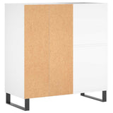 Record Cabinet White 84.5x38x89 cm Engineered Wood 831780