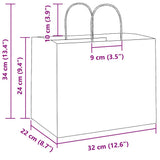 Paper Bags 250 pcs with Handles Pink 32x22x24 cm 4101679