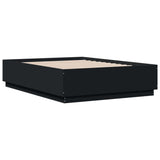 Bed Frame with LED without Mattress Black 135x190 cm Double 3209647