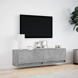TV Wall Cabinet with LED Lights Concrete Grey 140x31x38 cm 852372
