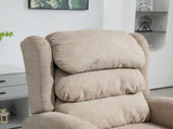 Velvet-Feel Electric Riser Recliner Chair - Khaki T3398P378873