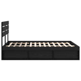 Bed Frame with Headboard Black 160 x 200 cm Solid Pine Wood 3411392