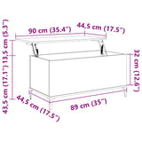 Coffee Table Smoked Oak 90x44.5x45 cm Engineered Wood 819593
