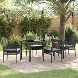 Garden Dining Set with Cushion 5 pcs Black Poly rattan 3379866