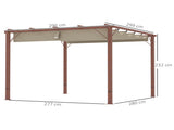 3 x 3 m Retractable Roof Pergola - Natural Wood Finish T3398P328499