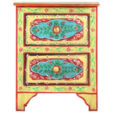 Hand Painted bedside Cabinet 40x30x50 cm Solid Mango Wood 286158