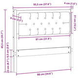 Headboard Other Brown and taupe 90 cm Solid pine wood 879032