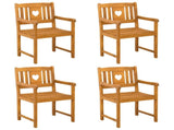 Garden Chairs 4 pcs Natural Solid Acacia Wood 3416306