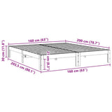 Bed Frame without Mattress 160x200 cm Solid Wood Pine 859217