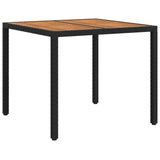 Garden Table Black 90 x 90 x 75 cm Poly Rattan 362537