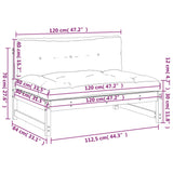 Middle Sofa Grey 120x80 cm Solid Wood Pine 825732
