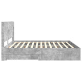 Bed Frame with Storage and Headboard Concrete Grey 3414076