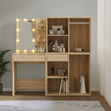 LED Dressing Table with 2 Cabinets Sonoma Oak Engineered Wood 3082029