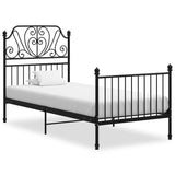 Bed Frame without Mattress Black Metal 90x200 cm 324841