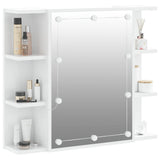 Mirror Cabinet with LED High Gloss White 70x16.5x60 cm 808879