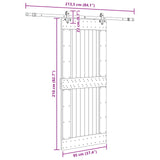 Sliding Door NARVIK Natural and Black 95 x 210 cm 3445333