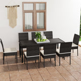 Outdoor Dining Set Black and Cream 3100400