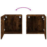 TV Wall Cabinets 2 pcs Smoked Oak 40.5x30x40 cm Engineered Wood 836905