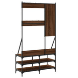 Clothes Rack with Shoe Storage Brown Oak 100x40x184 cm 837856