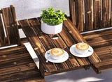 2-Seater Garden Bench with Table & Parasol Hole, Antique Loveseat for Porch, Patio, Carbonised T3398P320095