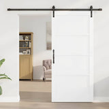 Sliding Door White 93 x 202 cm Solid Pine Wood 3333319