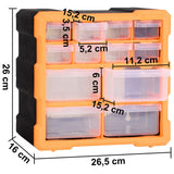 Multi-drawer Organisers with 12 Drawers 2 pcs 26.5x16x26 cm 147581