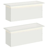 Garden Planter with LED 2 pcs White 30 x 80 x 30 cm Steel 8008101