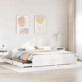Bed Frame without Mattress White 160x200 cm Solid Wood Pine 3301693