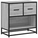 ZNTS Bedside Cabinet Grey Sonoma 60x31x60 cm Engineered Wood and Metal 848697