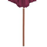 Garden Parasol with Wooden Pole 300 cm Bordeaux Red 44497