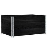 Pallet Collars 3 pcs Black 120x80 cm Solid Wood Pine 3295367