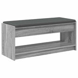 Hall Bench with Cushion with Shelf Grey Sonoma 103 x 38 x 45 cm 891589