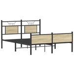 Bed Frame without Mattress Sonoma Oak 140x200 cm Engineered Wood 4106981