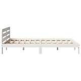 Bed Frame without Mattress White 160x200 cm Solid Wood Pine 855556