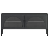 TV Cabinet Black 105x35x50 cm Glass and Steel 352998