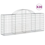 Arched Gabion Baskets 20 pcs 200x30x80/100 cm Galvanised Iron 3146104