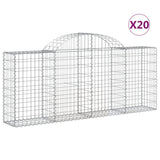 Arched Gabion Baskets 20 pcs 200x30x80/100 cm Galvanised Iron 3146104