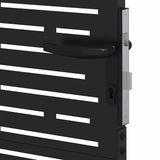Garden Gate with Lock Black 85 x 175 cm Powder-coated steel 42015877