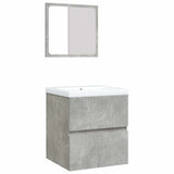 Bathroom Sink Cabinet with Basin and Mirror Concrete Grey 3114174
