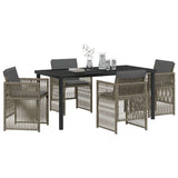 Garden Dining Set 5 pcs Grey Powder-Coated Steel 3380655