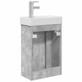 Bathroom Vanity Unit with Tap Concrete Grey 40.5 x 22.5 x 62 cm 889524