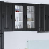 Wall Glass Cabinet LUCCA Black 40 x 31 x 80 cm Engineered Wood 884987