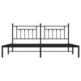 Bed Frame Black Powder-Coated Steel 200x200 cm Bed Frame 353544