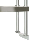 Kitchen Work Table with Overshelf 110x30x150 cm Stainless Steel 3208905