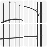 Garden Gate with Lock Woerden Grey 125 x 100 cm Steel 42008898