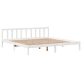 Bed Frame without Mattress White 180x200 cm Super King Solid Wood Pine 3305768