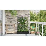 Garden Planter 2 pcs Black 80 x 40 x 125.5 cm Plastic 42002837