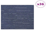 Carpet Tile Striped Blue 50 x 50 cm 36 pcs PP and Bitumen 42032479